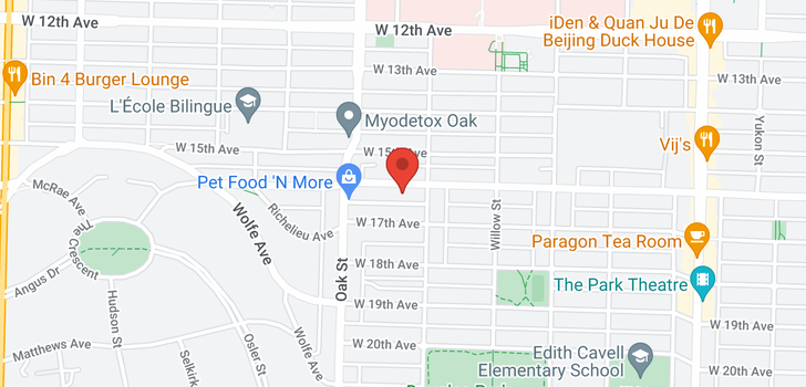 map of 205 930 W 16TH AVENUE